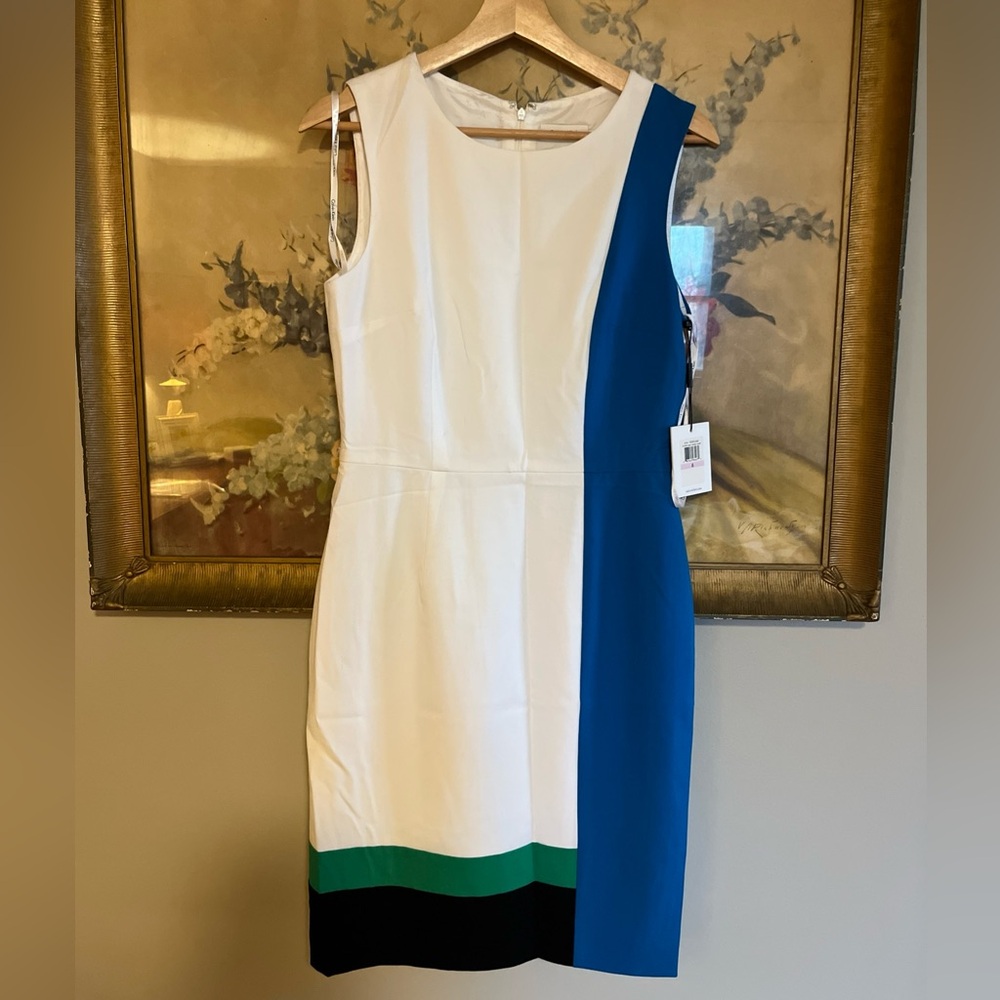 NWT Calvin Klein‎ Color Block Sheath Dress 6